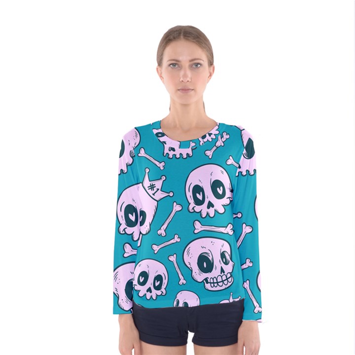 Skull Women s Long Sleeve Tee