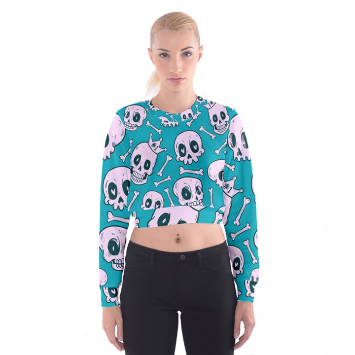 Skull Cropped Sweatshirt