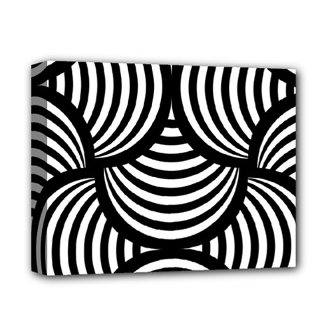 Abstract Black And White Shell Pattern Deluxe Canvas 14  X 11  (stretched) by SpinnyChairDesigns