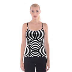 Abstract Black And White Shell Pattern Spaghetti Strap Top by SpinnyChairDesigns