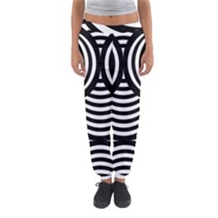 Abstract Black And White Shell Pattern Women s Jogger Sweatpants by SpinnyChairDesigns