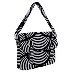 Abstract Black And White Shell Pattern Buckle Messenger Bag by SpinnyChairDesigns