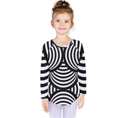 Abstract Black and White Shell Pattern Kids  Long Sleeve Tee