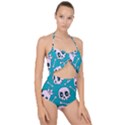 Skull Scallop Top Cut Out Swimsuit View1