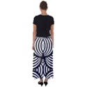 Abstract Black and White Shell Pattern Flared Maxi Skirt View2