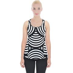 Abstract Black And White Shell Pattern Piece Up Tank Top by SpinnyChairDesigns