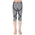 Abstract Black and White Shell Pattern Kids  Capri Leggings  View1