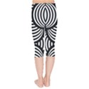 Abstract Black and White Shell Pattern Kids  Capri Leggings  View2