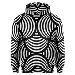 Abstract Black And White Shell Pattern Men s Overhead Hoodie by SpinnyChairDesigns