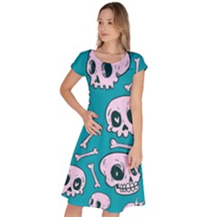 Skull Classic Short Sleeve Dress by Sobalvarro