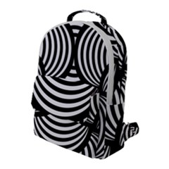 Abstract Black And White Shell Pattern Flap Pocket Backpack (large) by SpinnyChairDesigns