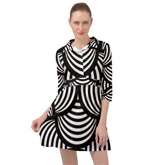 Abstract Black And White Shell Pattern Mini Skater Shirt Dress by SpinnyChairDesigns