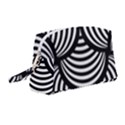 Abstract Black and White Shell Pattern Wristlet Pouch Bag (Medium) View1