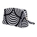 Abstract Black and White Shell Pattern Wristlet Pouch Bag (Medium) View2