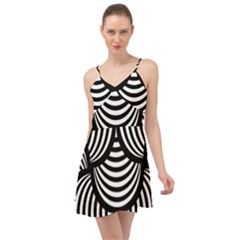 Abstract Black And White Shell Pattern Summer Time Chiffon Dress by SpinnyChairDesigns