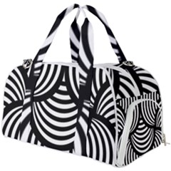 Abstract Black And White Shell Pattern Burner Gym Duffel Bag by SpinnyChairDesigns