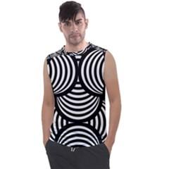 Abstract Black And White Shell Pattern Men s Regular Tank Top