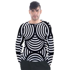 Abstract Black And White Shell Pattern Men s Long Sleeve Raglan Tee