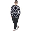 Abstract Black and White Shell Pattern Men s Long Sleeve Raglan Tee View2