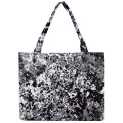 Black And White Grunge Stone Mini Tote Bag by SpinnyChairDesigns