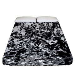 Black And White Grunge Stone Fitted Sheet (queen Size) by SpinnyChairDesigns