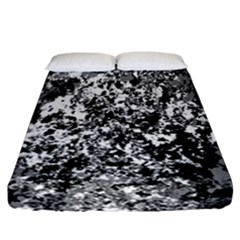 Black And White Grunge Stone Fitted Sheet (california King Size) by SpinnyChairDesigns