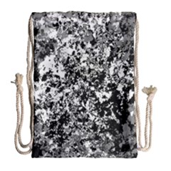 Black And White Grunge Stone Drawstring Bag (large) by SpinnyChairDesigns