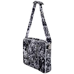 Black And White Grunge Stone Cross Body Office Bag by SpinnyChairDesigns