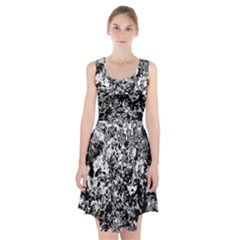 Black And White Grunge Stone Racerback Midi Dress by SpinnyChairDesigns