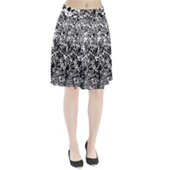 Black And White Grunge Stone Pleated Skirt by SpinnyChairDesigns