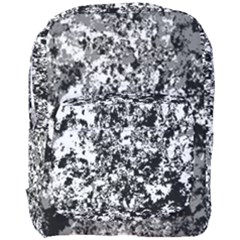 Black And White Grunge Stone Full Print Backpack by SpinnyChairDesigns