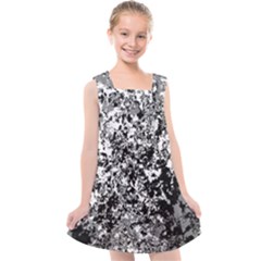 Black And White Grunge Stone Kids  Cross Back Dress by SpinnyChairDesigns