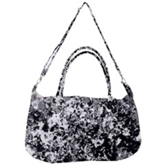 Black And White Grunge Stone Removal Strap Handbag by SpinnyChairDesigns