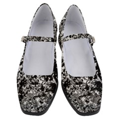 Black And White Grunge Stone Women s Mary Jane Shoes