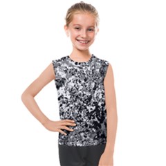 Black And White Grunge Stone Kids  Mesh Tank Top