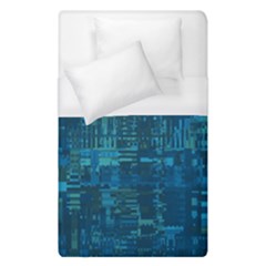 Blue Green Abstract Art Geometric Pattern Duvet Cover (single Size) by SpinnyChairDesigns