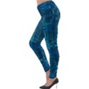 Blue Green Abstract Art Geometric Pattern Lightweight Velour Leggings View3