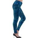 Blue Green Abstract Art Geometric Pattern Lightweight Velour Leggings View4