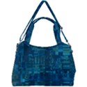 Blue Green Abstract Art Geometric Pattern Double Compartment Shoulder Bag View2