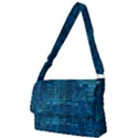 Blue Green Abstract Art Geometric Pattern Full Print Messenger Bag (L) View1