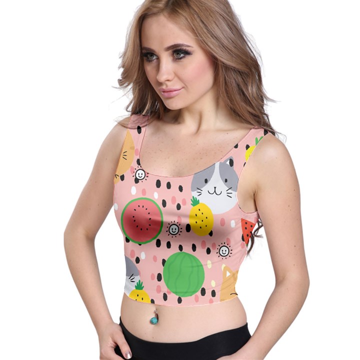 Cats and fruits  Crop Top