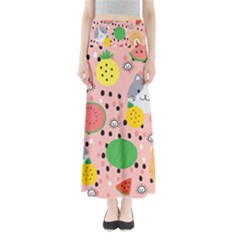 Cats And Fruits  Full Length Maxi Skirt by Sobalvarro