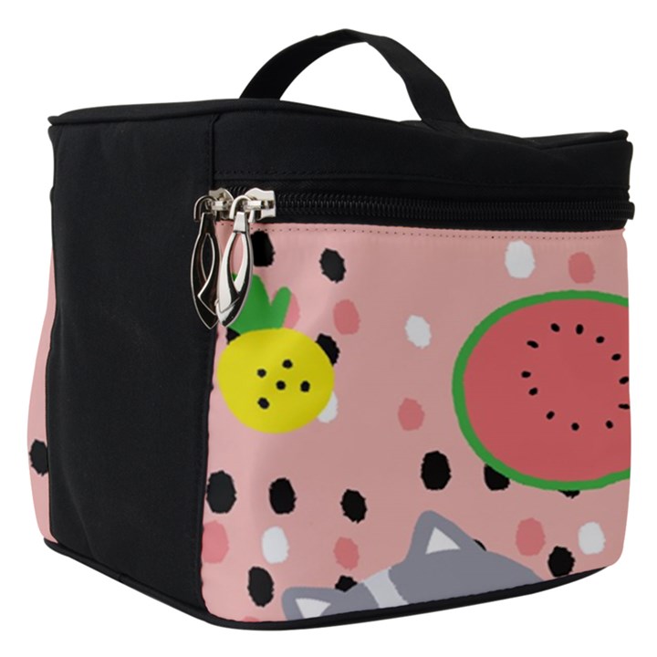 Cats and fruits  Make Up Travel Bag (Small)