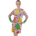 Cats and fruits  Long Sleeve Hoodie Dress View1