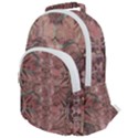 Tea Rose Pink and Brown Abstract Art Color Rounded Multi Pocket Backpack View1