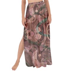 Tea Rose Pink And Brown Abstract Art Color Maxi Chiffon Tie-up Sarong by SpinnyChairDesigns