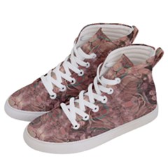 Tea Rose Pink And Brown Abstract Art Color Men s Hi-top Skate Sneakers by SpinnyChairDesigns