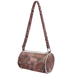 Tea Rose Pink And Brown Abstract Art Color Mini Cylinder Bag by SpinnyChairDesigns