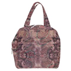 Tea Rose Pink And Brown Abstract Art Color Boxy Hand Bag by SpinnyChairDesigns