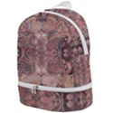 Tea Rose Pink and Brown Abstract Art Color Zip Bottom Backpack View1